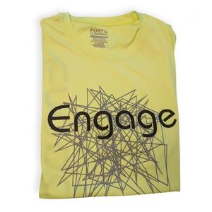 ENGAGE Pickleball Neon Yellow Tshirt Short Sleeve Tee Moisture Wick XL